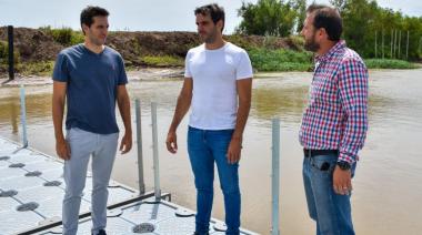 El intendente Passaglia supervisó los avances del puente flotante en San Nicolás