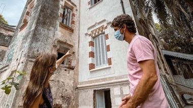 San Fernando: el intendente Juan Andreotti visitó el avance de la obra de restauración del Palacio Otamendi
