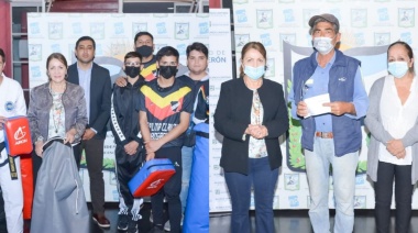 Blanca Cantero entregó pases libres de transporte a personas con discapacidad y kits deportivos a organizaciones