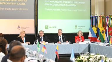 Alberto encabezó una reunión de ministros de Educación de América Latina y Caribe