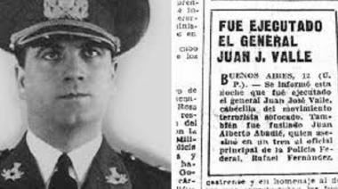 Se cumplen 66 años del fusilamiento del general Valle: ¿qué paso y quién fue?
