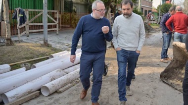 Moreira y Sabbatella recorrieron obras cloacales
