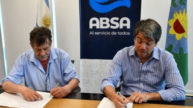 Barenghi firmó un convenio con ABSA para mejorar el agua potable en Bragado