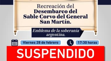 Suspendieron la recreación del Desembarco del Sable Corvo del General San Martín por mal clima