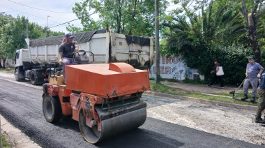 Presidente Perón avanza con obras de repavimentación y renovación de luminarias LED