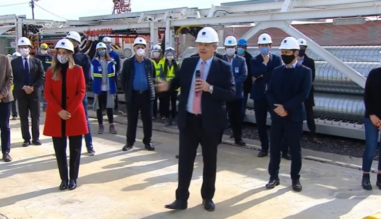 Alberto Fernández, Malena Galmarini y Axel Kicillof inauguraron la ampliación del servicio de agua