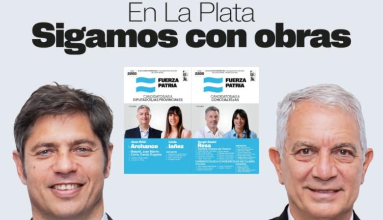 En La Plata se presentó la boleta electoral de Fuerza Patria con el lema "Sigamos con obras"