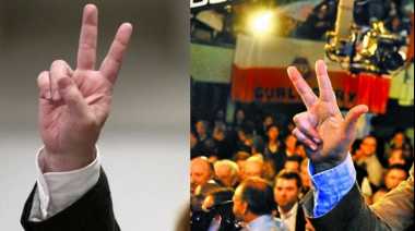 Los gestos de la militancia: ¿Qué significan los dedos en V del peronismo y los tres del radicalismo?