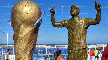 Mar del Plata: la primera estatua de Lionel Messi campeón del mundo
