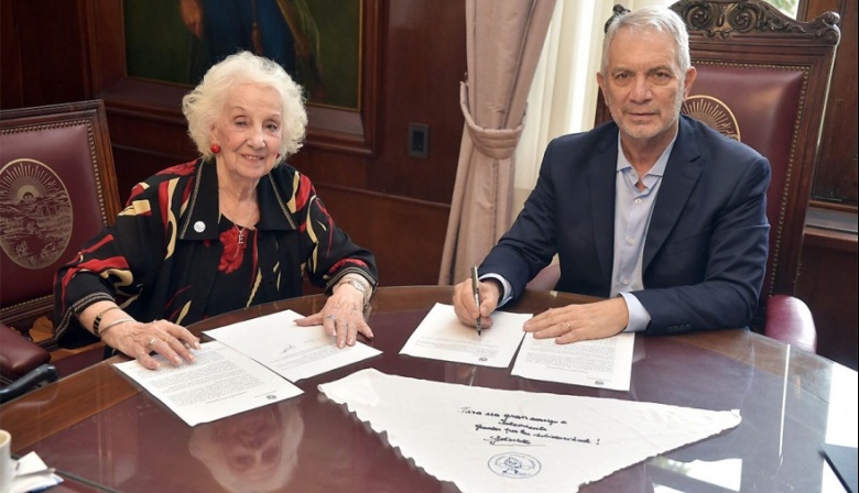 La Plata: Alak y Estela de Carlotto firmaron un acuerdo para promover acciones por la memoria, verdad y justicia