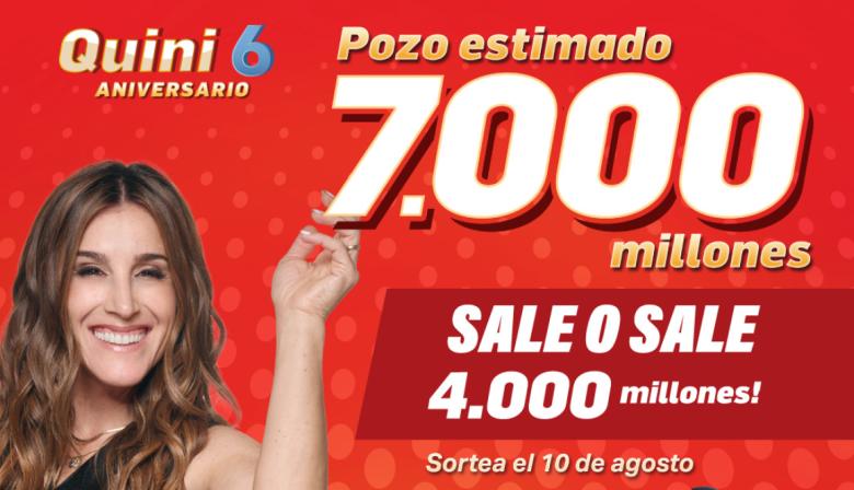 El Quini 6 cumple 37 años y sortea hasta $7.000 millones