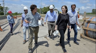 Vidal recorrió una obra clave para evitar inundaciones en La Plata y Ensenada