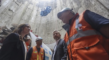 Vidal recorrió las obras de AYSA con Frigerio