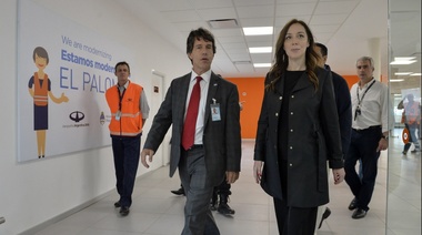 El Palomar: Vidal visitó la nueva terminal de vuelos internacionales del aeropuerto