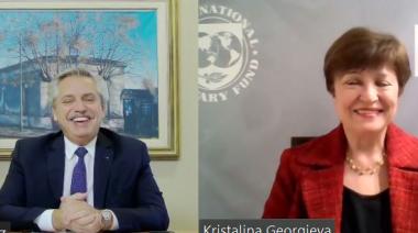 Georgieva calificó como "muy buena" la reunión con Alberto