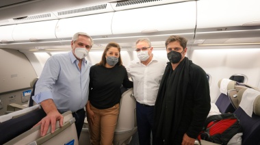 Alberto Fernández junto a Axel Kicillof inició su gira por Rusia, China y Barbados