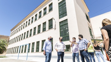 Cascallares y Fabiani supervisaron el avance de las obras en el Colegio Nacional de Almirante Brown