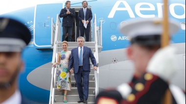 Alberto Fernández llegó a Los Ángeles para participar de la Cumbre de las Américas