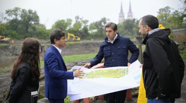 Kicillof y Boto recorrieron los avances de las obras del Río Luján