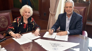 La Plata: Alak y Estela de Carlotto firmaron un acuerdo para promover acciones por la memoria, verdad y justicia