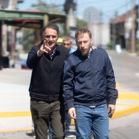 Otermín y Katopodis supervisaron la reconstrucción de la avenida Recondo en Lomas