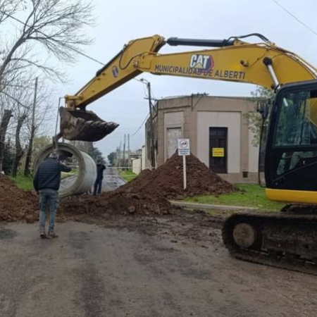 Alberti inicia obra de desagües clave para el acceso al matadero y al Sector Industrial II